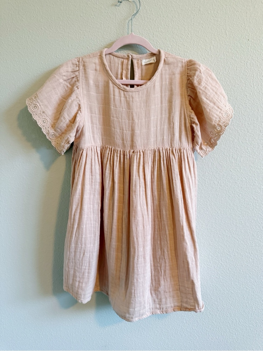 Jamie Kay Short Sleeve Dress in Pink | Size 6Y